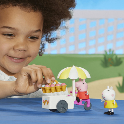 Peppa Pig Figura Cerdita Carrito De Helados Original Hasbro