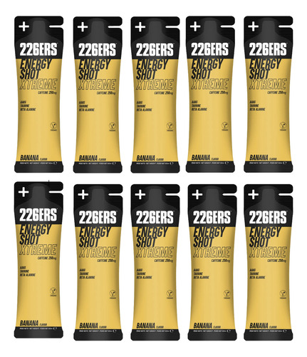 226ers Energy Shot Stick 60ml Xtreme 250mg Cafeína(10 Stick) Sabor Banana