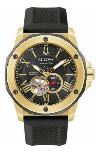 Relógio Bulova Marine Star 98a272 Automático Nunca Usado Preto Dourado Preto (Usado)