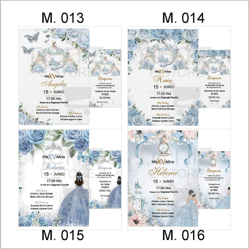 5 Invitaciones Azul Cielo+pases+sobrescelofán+sellos