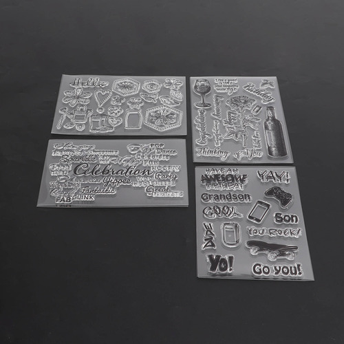 Clear Stamps, 4 Piezas, Transparentes Y Seguros Para Hacer T
