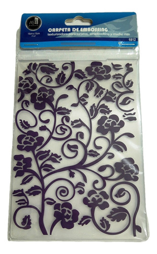 Carpeta Embossing Relieve 10x15cm Textura Flores Primavera