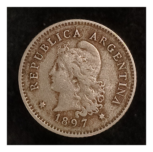 Argentina 10 Centavos 1897 Muy Bueno Cj 91.3 Caido