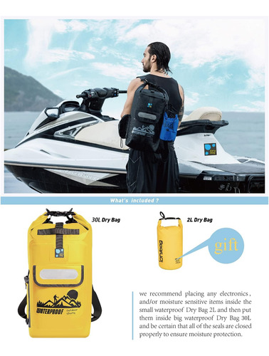 Idrybag Dry Bag Backpack Waterproof Floating 20l/30l/40l, Ac