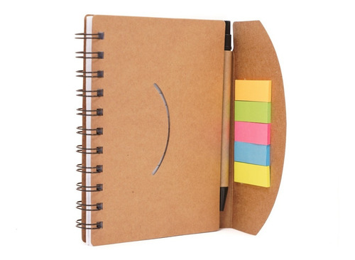 25 Piezas Libreta Ecologica Con Notas Adheribles Y Pluma