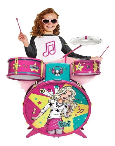 Bateria Infantil Da Barbie Fabulosa F00047 - Fun