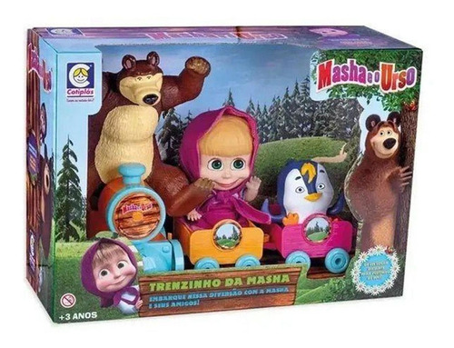 Imagem 3 de 3 de Trenzinho Masha E O Urso - C/ 3 Figuras - Original- Cotiplás