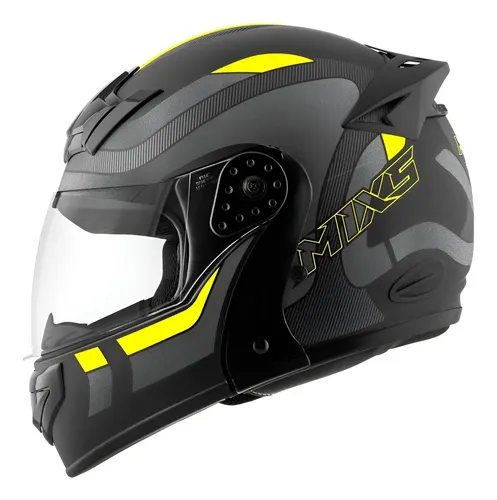 Capacete Escamoteavel Mixs Gladiator Articulado Cor Pretografiteamarelo Desenho Delta Tamanho Do Capacete