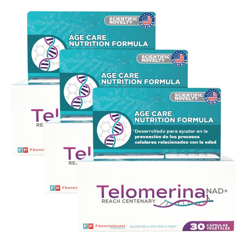 Suplemento Telomerina Nad+ 90 Cápsulas