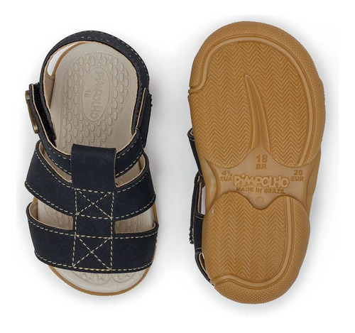 Sandalia Para Bebê Pimpolho - Confortável E Macio Com Velcro