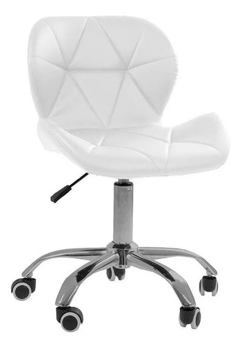 Cadeira Slim Eames Charles Eiffel Giratória Estofada Cor Branco