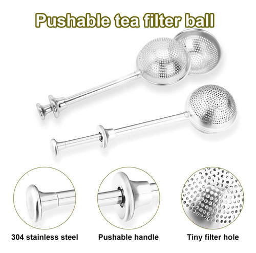 Infusor De Bolas De Té De Acero Inoxidable De Mango Largo Pa