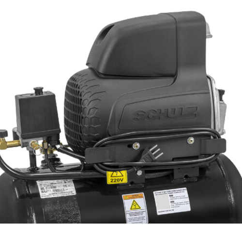 Compressor De Ar Csi 8,6 25 Litros Pratiko 2hp Schulz Cor Preto Fase Elétrica Monofásica