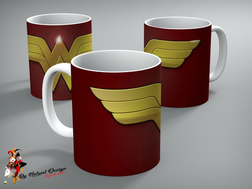 Taza De Ceramica Wonder Woman Mujer Maravilla Logo Art