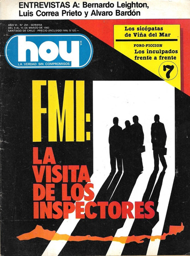 Revista Hoy N 294 / 15 Marzo 1983 / F M I Visita Inspectores