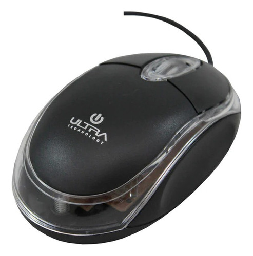 Mouse Optico Usb Negro Transparente Ultra Ut-120n