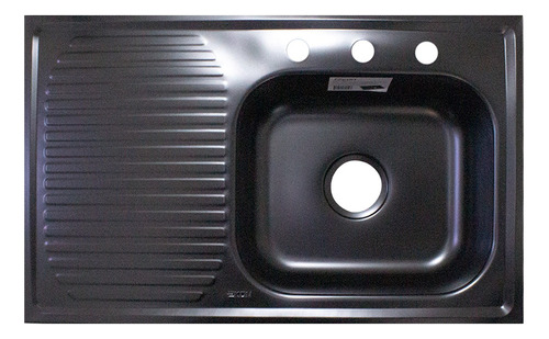 Tarja Empotrar Acero Inox 80x50 Izquierda Negro Cocina Lujo