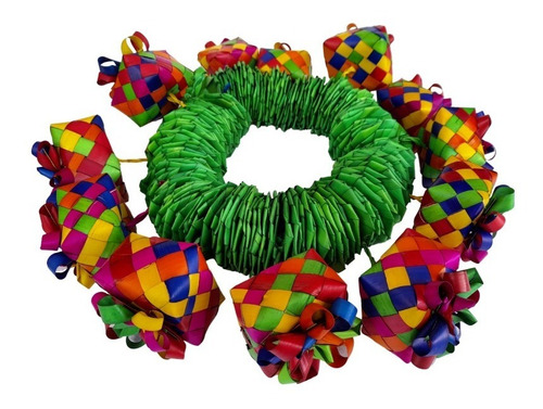 Set De Navideño Artesanal De Palma 3