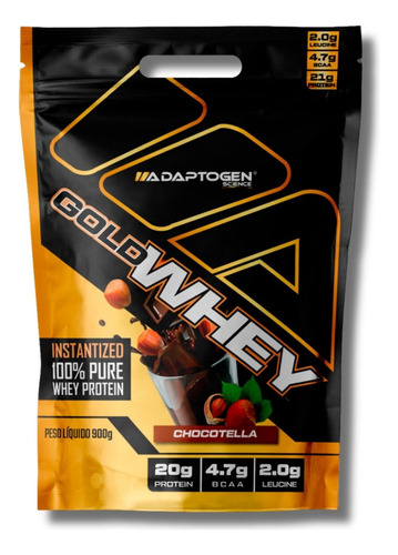 Gold Whey Protein Concentrada 900g Adaptogen Science Sabor Chocotella