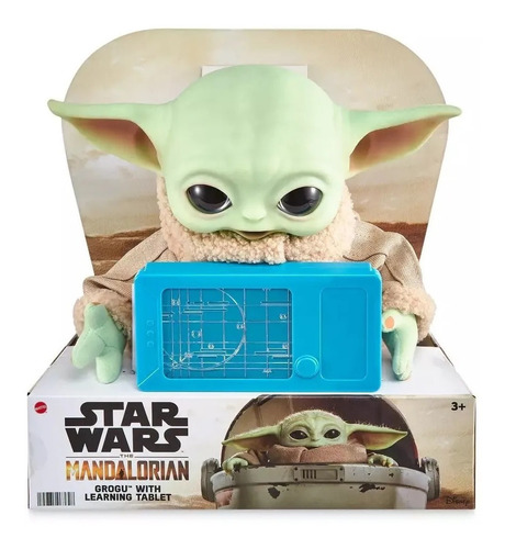 Grogu Baby Yoda Mandalorian Tablet Luz Sonido 30cm Peluche 