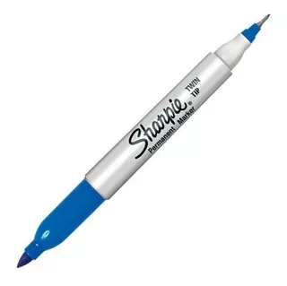 Marcador Permanente Sharpie Twin Tip Azul 1 Pieza