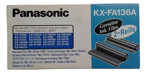 Cinta Para Fax Panasonic Kx-fa136 (2 Rollos De 100 M)