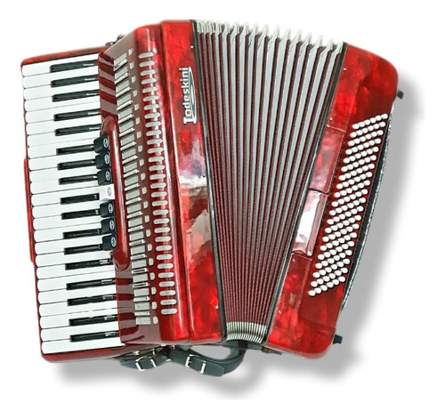 Acordeão piano chemnitzer Todeskini 120 BAIXOS - vermelho