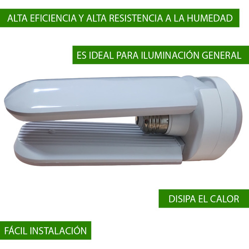 Foco Led Diseño Plegable 2 Aspas Potencia 28w Luz Fria