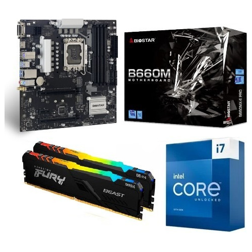 Kit Intel I7 13700k 13ª Biostar B660mx 32gb Ddr4 Rgb