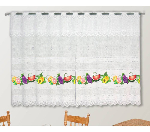 Cortina De Renda Bartolini Frutas 2,20m X 1,20m Cortilester