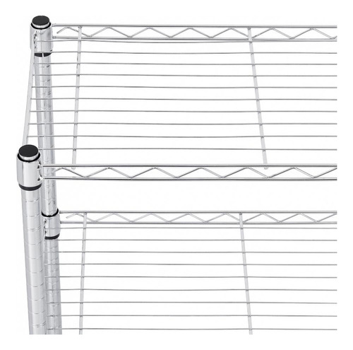 Estante Aço Cromada Com 3 Prateleiras 90x60x35cm Spaceo