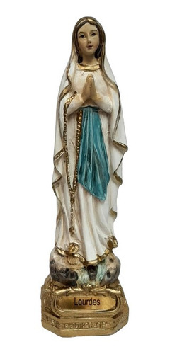 Estatua Virgen De Lourdes 13 Cm - Resina Poliéster - Italy