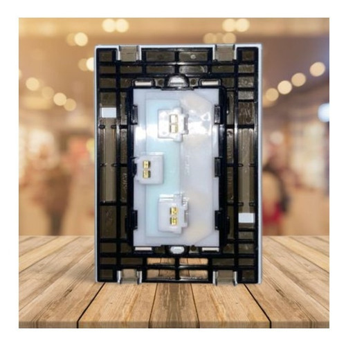 Llave De Luz Toma Doble Marco Vidrio Vetro Aqua Pack X 4u