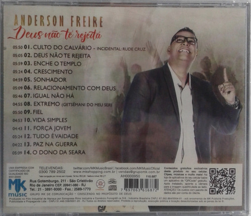 Imagem 2 de 2 de Cd Anderson Freire - Deus Não Te Rejeita - Frete Grátis