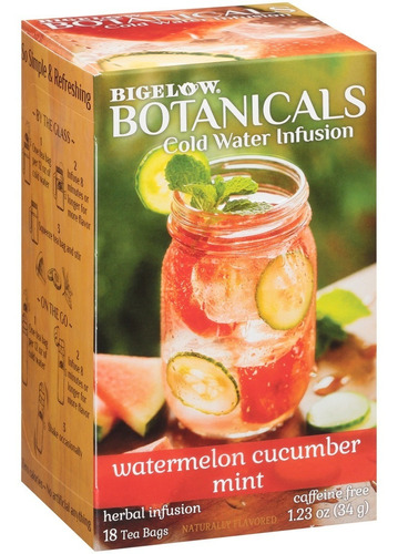 Té Bigelow Botanicals Cold Water Infusion Sandía Pepino Ment