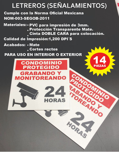 Kit De 14 Letreros Protección Civil O Avisos, Incluye Cinta