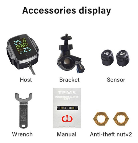 Motocicleta Tpms Sistema De Monitoreo De Presión .