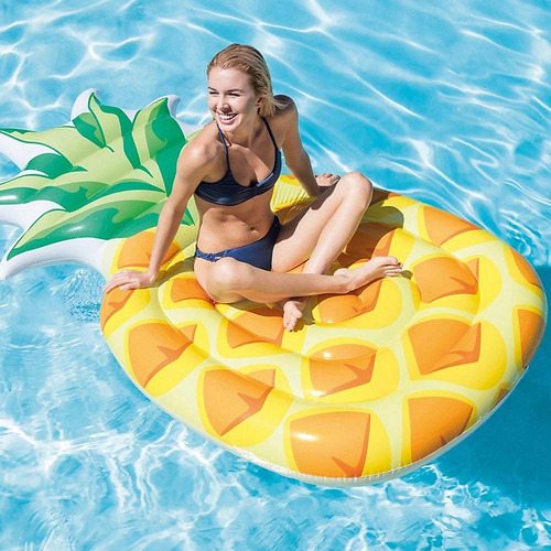 Colchoneta Inflable Intex Anana Piña Flotador Parche 58761 Amarillo