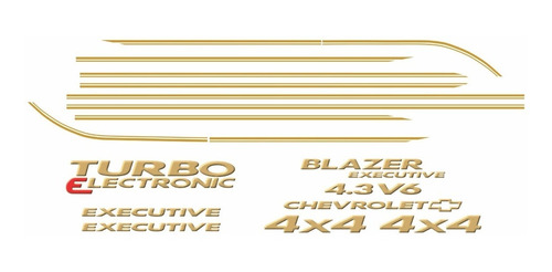 Kit Adesivo Emblema Faixa Blazer Executive 2006 2007 2008