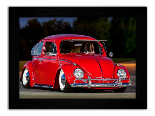 Quadro Decorativo Poster Carro Antigo Vintage Fusca M04