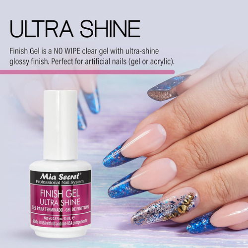 Mia Secret Uv Finish Gel 15 Ml - Capa Superior De Gel Profes