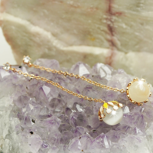 Aretes Perla Cristal Oro 18k Mujer Regalos San Valentín Moda