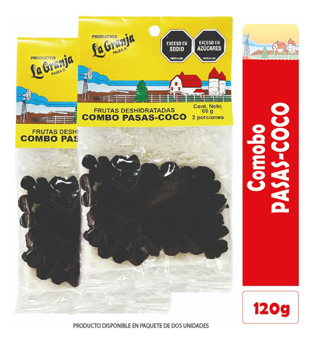 Combo Uvas Pasas-coco 120g 