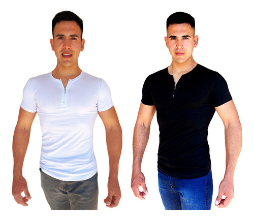 Pack X2 Remeras Entalladas Slim Fit Hom/ Calidad 100%premium