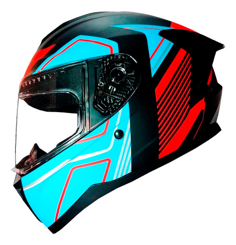 Casco Integral Ghb M-72 Exilio Azul Rojo Matte