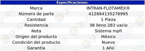 Resistencia 38 Lleno 283 VacĂo Chevy L4 1.6l 99 Al 06