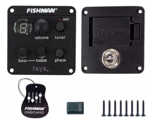 Captador Fishman Isys+ Alta Fidelidade + Palheta Fender Cor Preto