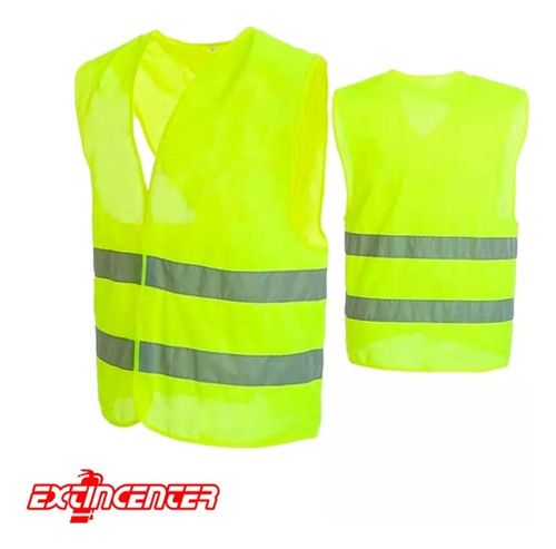 Kit De Seguridad Vehicular Chaleco Vial Con Bandas Reflectivas Amarillo Fluorescente Más Funda Cobertor Con Abrojo Para Matafuego De Automovil Balon 1 Kg Apto Para Vtv Facil Instalación