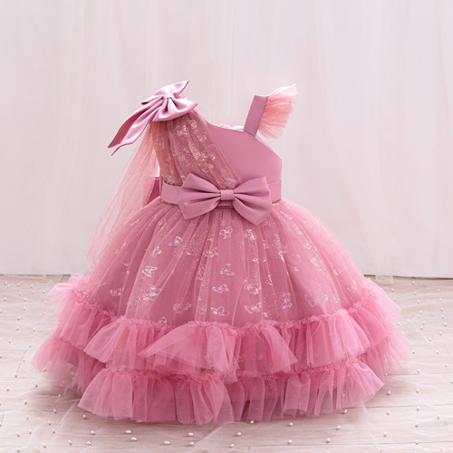 Vestido De Princesa Falda Con Malla De Fiesta Para Niñas