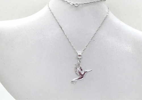 Imagen 4 de 7 de Cadena De Plata Con Dije Colibrí